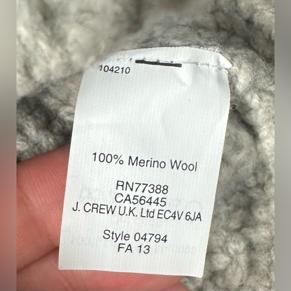 MADEWELL Size XS 100% Merino Wool Sweater Asymmetrical Zipper Moto Light Gray - Picture 5 of 5